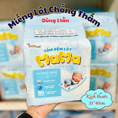 Miếng Lót Chống Thấm, Miếng Lót Thay Tã Dùng 1 Lần MAMA Mỏng, Nhẹ, Thấm Hút Tốt Dùng Bé Sơ Sinh