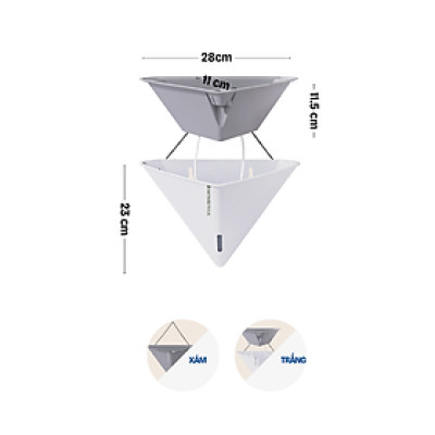 Chậu tự tưới treo tường tam giác MONROVIA K104, chất liệu PP, móc treo tiện lợi, trồng hoa, cây cảnh
