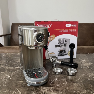 Máy pha cà phê bán tự động Espresso, Cappuccino, Latte thương hiệu Mỹ cao cấp HiBREW H10B - Hàng Nhập Khẩu