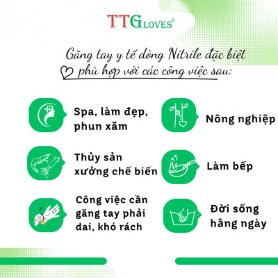 Găng Tay Y Tế Màu Tím Size L, Không Bột Nitrile TTGLOVES (100 Chiếc)