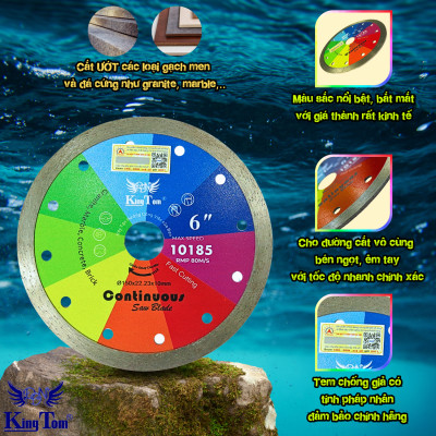 Lưỡi Cắt Gạch 150mm KingTom Sắc Màu Ướt - Chuyên Bê Tông, Đá Granite