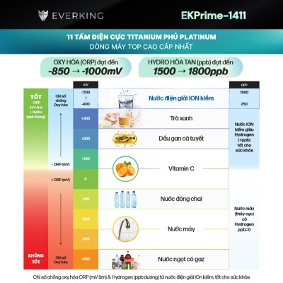 Máy Lọc Nước Điện Giải iON Kiềm EVERKING EKPrime-1411 - Hàng Chính Hãng