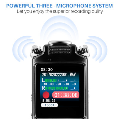 Hàng Chính Hãng - Máy Ghi Âm Kỹ Thuật Số 8822JA Bộ Nhớ 32GB Màn LCD Tốc Độ Ghi Âm 1536Kbps 3 Micro Thu Âm Siêu Nhạy Khoảng Cách Thu 50m Tự Động Ghi Âm Pin Trâu 15 Giờ Hỗ Trợ Đa Định Dạng MP3, WAV, APE, FLAC, WMA, ACC-LC, ACELP Kết Nối Đơn Giản - ROGTZ