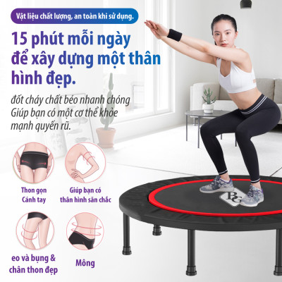 BG Sàn nhún,bạt nhún có thể gấp gọn cao cấp Trampoline size 1m-1,2m có thanh vịn dành cho mọi lứa tuổi