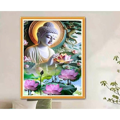Tranh thêu kín Phật thích ca vs8150, kích thước 60 x 90 cm