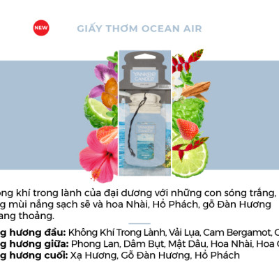 Giấy Thơm Xe Yankee Candle - Ocean Air