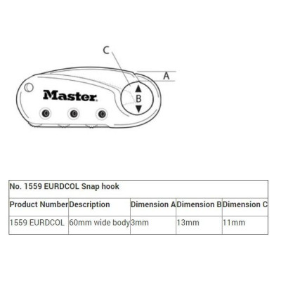 Khóa số dây cáp Master Lock 1559 EURDCOL - Khóa hành lý - MSOFT