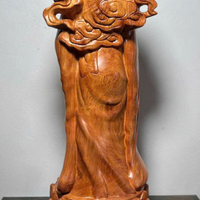 Tượng phật liên hoa bằng gỗ hương đá cao 60x20cm