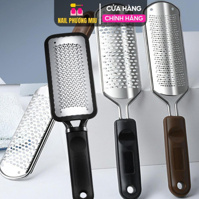 Cây Chà Gót Chân Inox Lưỡi Nổi To Nhỏ Loại Tốt Dài 27cm, Loại Bỏ Tế Bào Cũ, Tay Cầm Nhựa Cứng Bền, Làm Sạch Gót Chân Hiệu Quả, Phụ Kiện Làm Nail