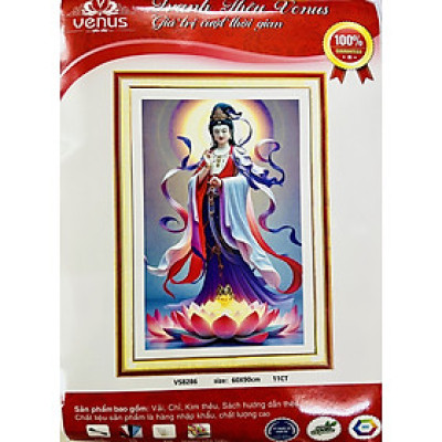 Tranh thêu kín Phật quan âm vs8286, kích thước 60 x 90 cm