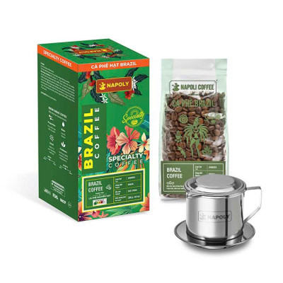 Cà Phê Arabica BRAZIL - Hương Vị Đẳng Cấp, Chua nhẹ Hương Nhiệt Đới - Rang Nguyên Hạt Dùng Pha Máy/Phin 250g/túi