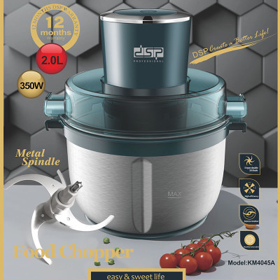 Máy xay thịt, rau củ quả nhãn hiệu DSP KM4045 Dung tích: 2L - Công suất: 350W Chất liệu cối xay:  Thép không gỉ, nhựa ABS - HÀNG CHÍNH HÃNG