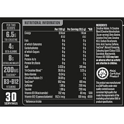 ABE Pre Workout - Applied Nutrition (30 Lần Dùng), Tăng Sức Mạnh Sức Bền, Tỉnh Táo Tập Trung Trước Tập