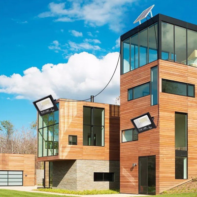 Đèn năng lượng mặt trời 500W đèn LED năng lượng mặt trời siêu sáng, điều khiển từ xa