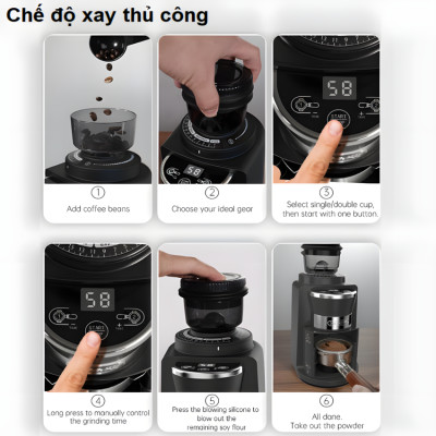 HÀNG CHÍNH HÃNG - Máy xay hạt cà phê Espresso tự động, tích hợp 31 chế độ xay. Thương hiệu Mỹ cao cấp HiBREW - G3A