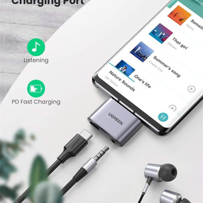 Ugreen UG70311CM231TK PD 30W vỏ nhôm Usb type c sang 3.5mm 110dB có chipset samsung ipad pro - HÀNG CHÍNH HÃNG