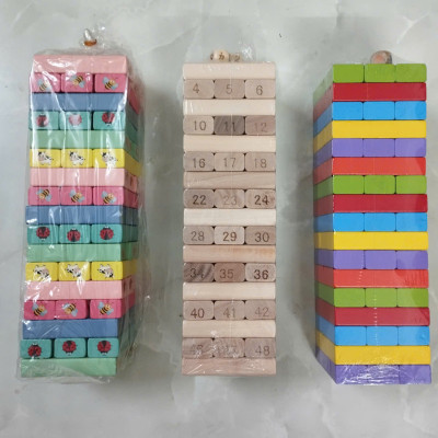 Đồ Chơi Rút Gỗ, SIZE TO, Đồ Chơi Gỗ Với 3 Mẫu Động Vật, Số Và Màu 51Pcs, Đồ Chơi Trẻ Em Thông Minh