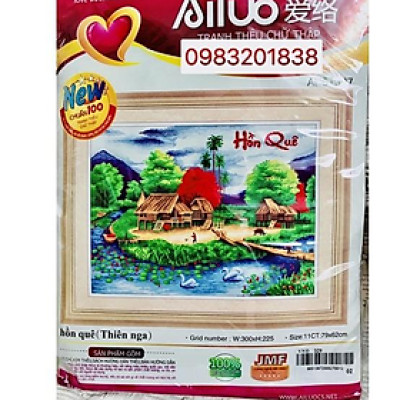 Tranh thêu chữ thập hồn quê (thiên nga) AL51397