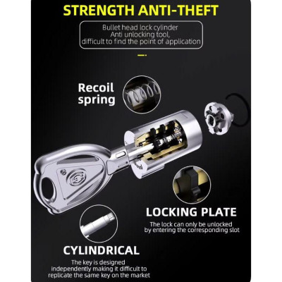 Ổ Khóa Chống Cắt Thép Không Gỉ Anbangde C3-50H - Chìa Mã Hóa 10 Lớp