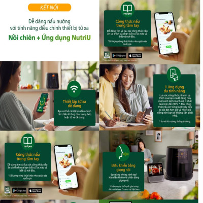Nồi Chiên Không Dầu Philips HD9280/90, 2000W-6.2Lit, Kết Nồi Wifi, Hàng Chính Hãng