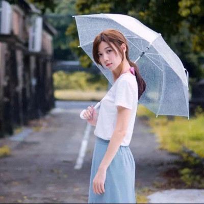 Dù Che Mưa Trong Suốt Thời Trang Tiện Lợi - Ô Che Mưa Cầm Tay Gấp Gọn Phụ Kiện Chụp Ảnh 