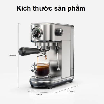 Máy pha cà phê bán tự động Espresso, Cappuccino, Latte thương hiệu Mỹ cao cấp HiBREW H10B - Hàng Nhập Khẩu