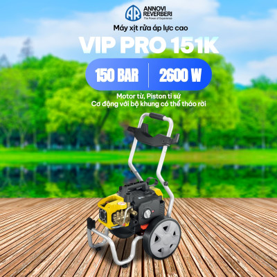 Máy xịt rửa xe chuyên dụng Annovi Reverberi VIP Pro 151K motor từ, áp lực 150BAR, 2600W- Hàng chính hãng 