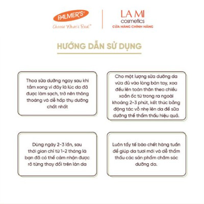 Sữa dưỡng thể Bơ Cacao dành cho da khô, sần, không nhờn rít Palmer