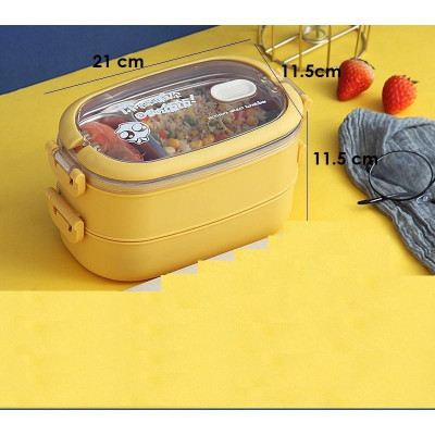 Hộp Cơm Giữ Nhiệt 2 Tầng Lõi INox 304 Cao Cấp/Hộp Cơm Văn Phòng - tặng kèm túi giữ nhiệt