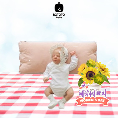 Gối cho bé bú kê tay Rototo Bebe - Gối bú sữa giúp bố, mẹ đỡ mỏi tay