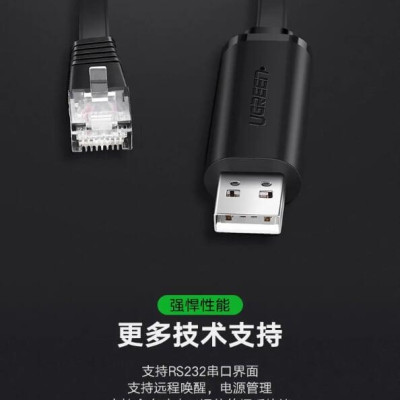 Ugreen UG50773CM204TK 1.5M màu Đen Cáp lập trình Console USB 2.0 sang LAN dương - HÀNG CHÍNH HÃNG