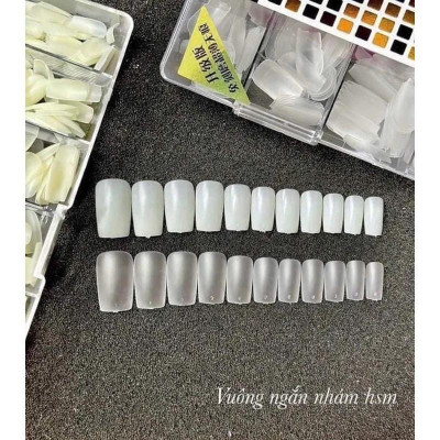 Móng Úp Tay HSM Trong Nhám Form Hạt Na Tròn Ngắn, Vuông Ngắn Nhám Trong Móng Up HSM Đủ Size Hộp 500 Móng Siêu Mỏng Đẹp Chuyên Dùng Làm Nail Nữ Women