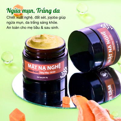 Bộ trắng da, sạch mụn cao cấp Wonmom ( Sữa rửa mặt + Scrub nghệ + Kem cấp ẩm + Serum mụn + Mặt nạ nghệ + Xông mặt )