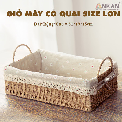 Giỏ Cói Vintage Có Quai – Đựng Đồ, Đi Picnic, Decor Nhà Cửa