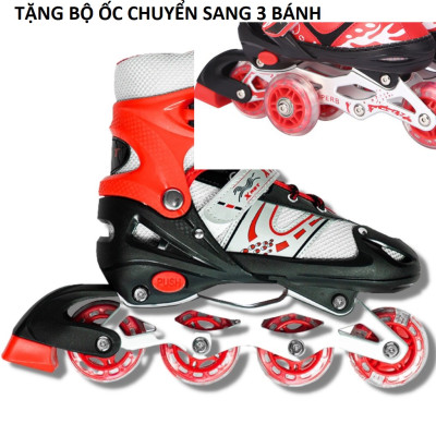 giày trượt patin tặng bộ ốc chuyển sang 3 bánh , tặng bảo hộ chân tay gối