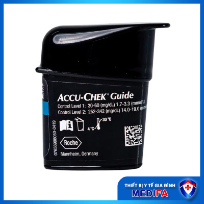 Hộp 50 que thử đường huyết Accu Chek Guide NK chính hãng, Tem niêm phong, nhãn phụ TIếng Việt