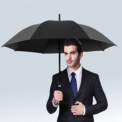 Ô dù đen trơn cán dài 90cm