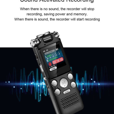 SOAIY Máy Ghi Âm Kỹ Thuật Số Micro Đôi Giảm Tiếng Ồn Thông Minh GA8822 Bộ Nhớ Trong 32GB - Hàng Nhập Khẩu