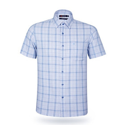 Áo sơ mi nam tay ngắn form suông vạt ngang Khatoco A1MN538T2-CNCR314-2504-N công nghệ NANO