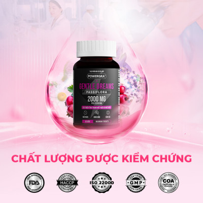Viên uống cải thiện tình trạng mất ngủ và ngủ kém Powergra Gentle Dreams - Hộp 60 viên