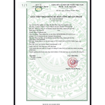 ￼Bổ não MEMORE BRAIN GOLD- Hộp 2 lọ x 30 viên- Hoạt huyết, tăng cường lưu thông máu