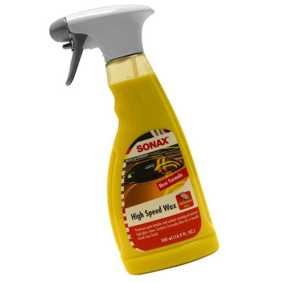 Chai xịt đánh bóng nhanh và bảo vệ sơn xe khi ướt Sonax 288200 500ml - có sáp Carnauba, dùng được trên nhựa, cao su, tác dụng lâu dài