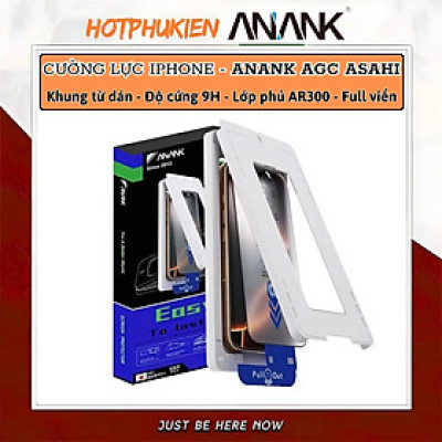 Miến dán kính cường lực khung tự dán màn hình cho iPhone 17 Pro Max / 17 Pro / 16 Pro Max / 15 Pro Max hiệu ANANK AGC 2.5D -  Mỏng 0.25mm, vát 2.5D, Trong Suốt Chuẩn HD, Công nghệ AR300 chống vân dầu - Hàng nhập khẩu