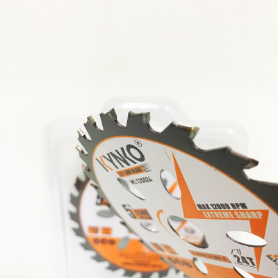 Lưỡi cưa gỗ siêu mỏng cho máy pin 24 răng đường kính Ø 125mm KYNKO WL125024