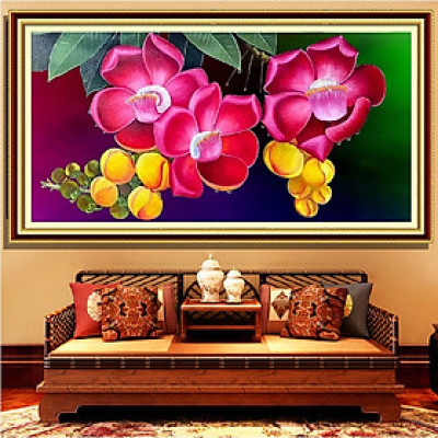 Tranh thêu kín chữ thập Hoa rừng ban mai E156, kích thước 100 x 55 cm