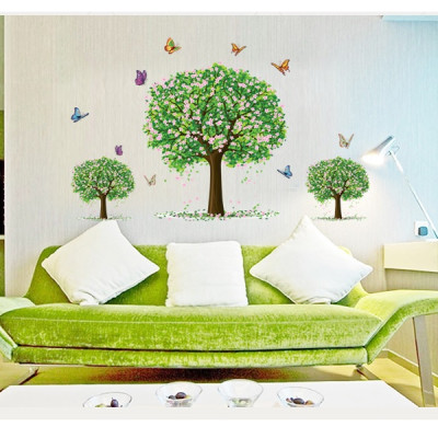 Decal Ba cây xanh mùa xuân Amy  DCX053 (70 x 115 cm)