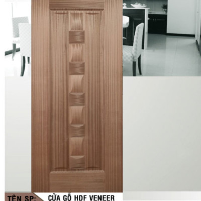 Cửa phòng ngủ gỗ công nghiệp Juno sofa HDF Veneer 5S - Sapele