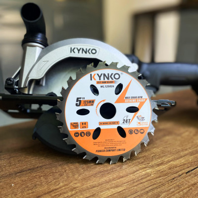 Lưỡi cưa gỗ siêu mỏng cho máy pin 24 răng đường kính Ø 125mm KYNKO WL125024