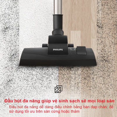[BẢO HÀNH 2 NĂM] Máy hút bụi không túi Serial 2000, Thương hiệu Hà Lan cao cấp Philips XB2022/81, Bộ lọc Super Clean Air, Động cơ bền bỉ 1500W - Hàng Nhập Khẩu