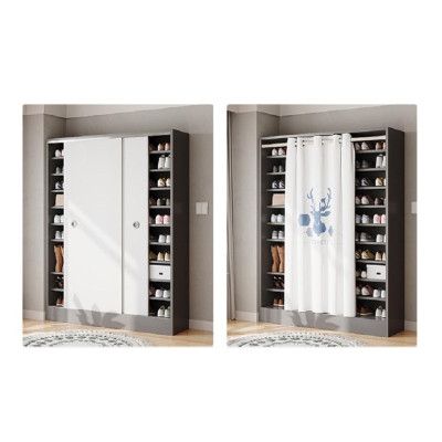 Tủ giày lớn to cửa lùa / rèm vải